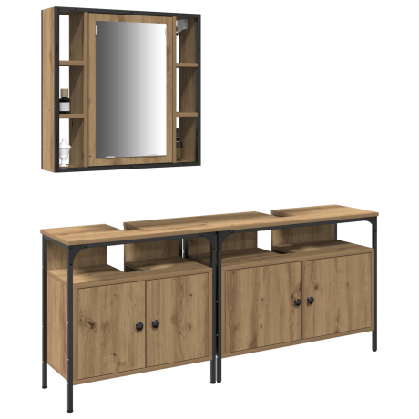 vidaXL 3-delige Kaptafel Set Artisan Eiken Hout afbeelding3 - 1