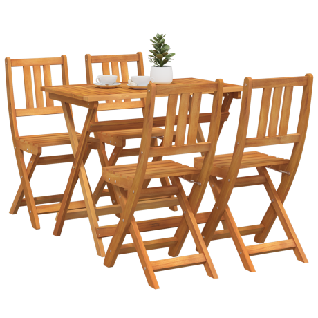vidaXL 4-delige Vouwbare Tuin Bistro Set van Massief Acaciahout afbeelding3 - 1