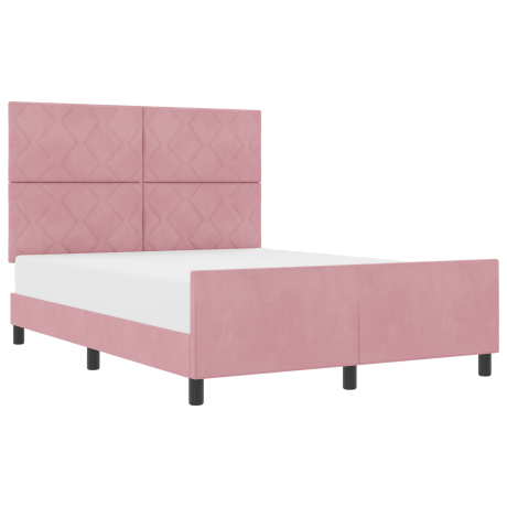 vidaXL Bedframe fluweel roze 160x200 cm afbeelding3 - 1