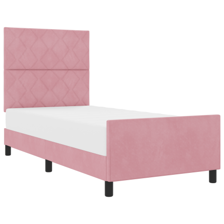 vidaXL Bedframe fluweel roze 90x200 cm afbeelding3 - 1