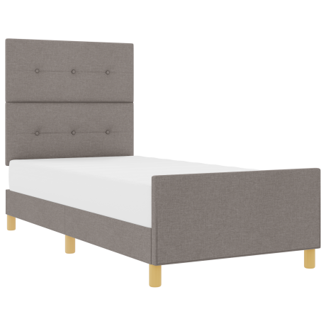 vidaXL Bedframe stof taupe 100x200 cm afbeelding3 - 1