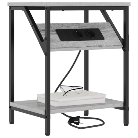 vidaXL Bedside kasten 2 pcs Grijs sonoma 38 x 30 x 48 cm Bewerkt hout afbeelding3 - 1