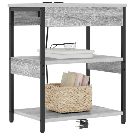 vidaXL Bedside kasten 2 pcs Grijs sonoma 41 x 31 x 51 cm Bewerkt hout afbeelding3 - 1