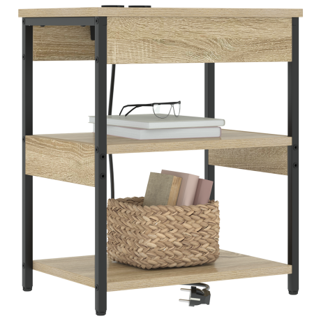 vidaXL Bedside kasten 2 pcs Sonoma eiken 41 x 31 x 51 cm Bewerkt hout afbeelding3 - 1