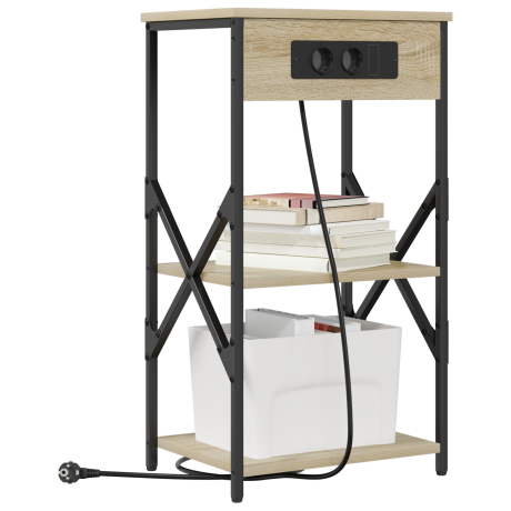 vidaXL Bedside kasten 2 pcs Sonoma eiken 41 x 31 x 76 cm Bewerkt hout afbeelding3 - 1