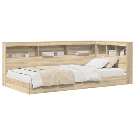 vidaXL Boekenkast Bed Sonoma Eiken 75x190 cm Gemaakt van Geengineerd Hout afbeelding3 - 1