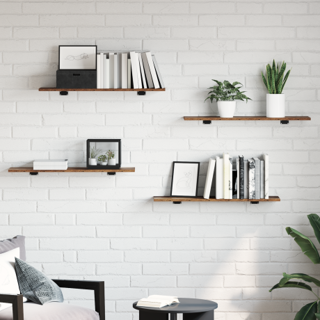 vidaXL Boekenplank Bord 4 pcs Bruin 100 x 40 x 1.5cm Spaanplaat afbeelding3 - 1