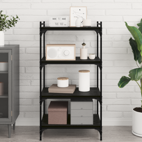 vidaXL Boekenplank Bord 4 pcs Zwart 100 x 40 x 1.5cm Spaanplaat afbeelding3 - 1