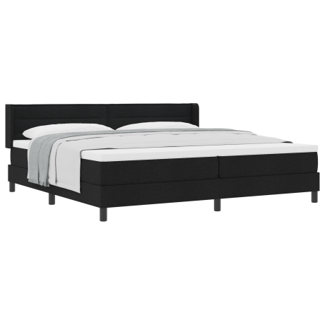 vidaXL Boxspring bed met hoofdeinde Zwart 200 x 200 cm Stof en Foam afbeelding3 - 1