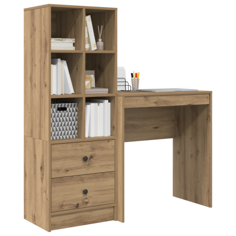 vidaXL Bureau met Opbergruimte van Artisan Eiken Geengineerd Hout afbeelding3 - 1