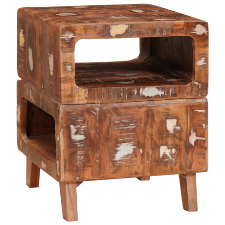vidaXL Eindtafels Multikleur 40 x 40 x 49 cm massief gerecycled hout afbeelding3 - 1