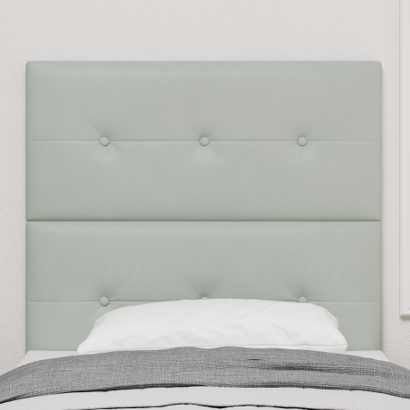 vidaXL Hoofdbord met Knoppen, Gequilt, Lichtgrijs, 80 cm, Velours afbeelding3 - 1