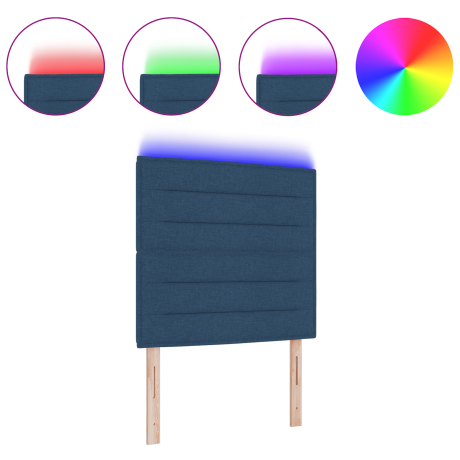 vidaXL Hoofdbord met strepen 100 cm stof blauw afbeelding3 - 1