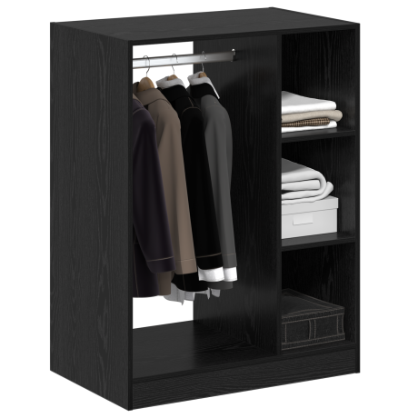 vidaXL Kledingkast met plank Zwart eiken 77 x 48 x 102 cm Bewerkt hout afbeelding3 - 1