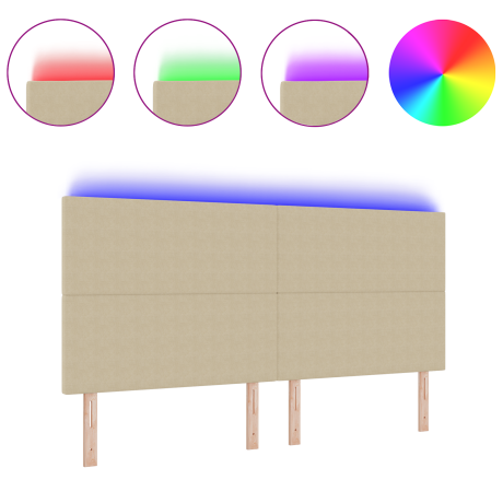 vidaXL LED Hoofdbord Lichtgroen Grijs 100 cm Kordonstof afbeelding3 - 1