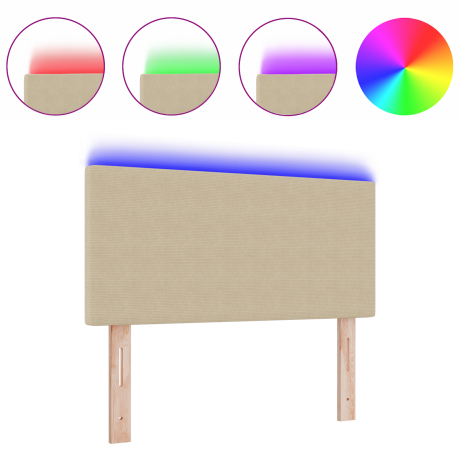 vidaXL LED Hoofdbord Simpel Ontwerp Lichtgroen Grijs 100 cm Katoenachtige Stof afbeelding3 - 1