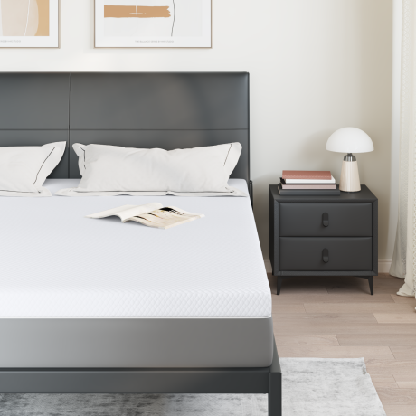 vidaXL Matraspads Wit 200 x 200 cm 100% polyester jacquard stof afbeelding3 - 1