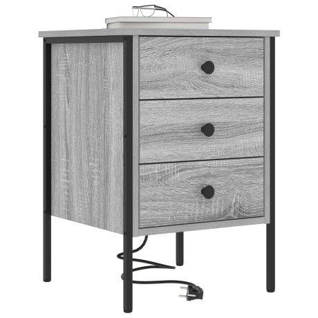 vidaXL Nachtkastje met lade Grijs sonoma 42 x 41 x 61 cm Bewerkt hout afbeelding3 - 1
