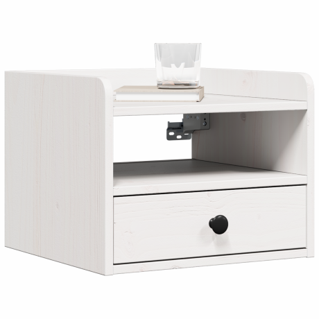 vidaXL Nachtkastje met lade Wit 38 x 36 x 29.5 cm Massief grenenhout afbeelding3 - 1