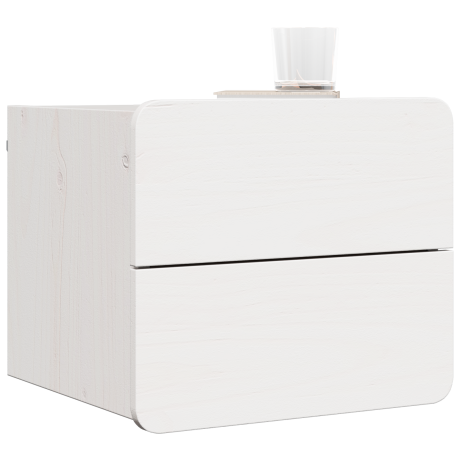 vidaXL Nachtkastje met lade Wit 39 x 34 x 33 cm Massief grenenhout afbeelding3 - 1