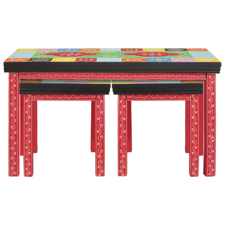 vidaXL Nesting Tafels 3 Stuks Massief Mango Hout afbeelding3 - 1