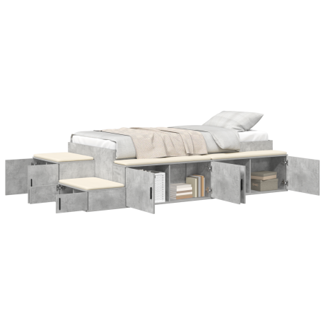 vidaXL Opbergbed Beton Grijs 90x200 cm afbeelding3 - 1