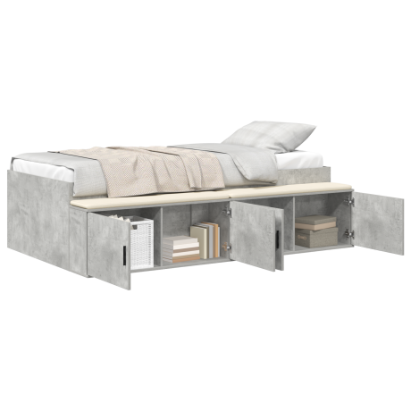 vidaXL Opbergbed Frame Beton Grijs 75x190 cm afbeelding3 - 1