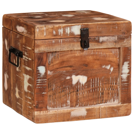 vidaXL Opslagdoos met opslag met slot Multikleur massief gerecycled hout afbeelding3 - 1