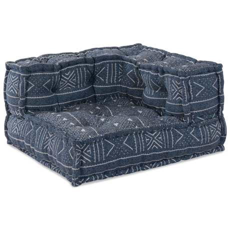 vidaXL Poef modulair 70x70x54 cm stof indigo afbeelding3 - 1