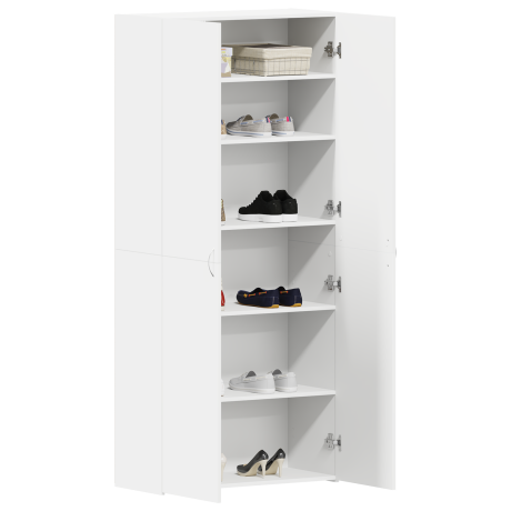 vidaXL Schoenenkast 80x35,5x180 cm bewerkt hout wit afbeelding3 - 1