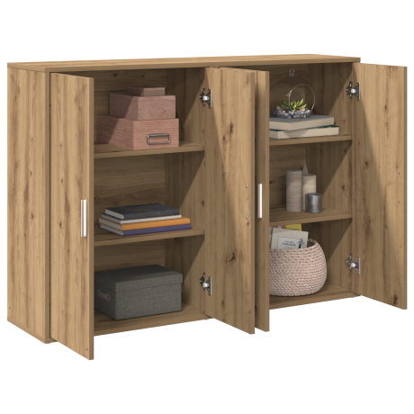 vidaXL Sideboards 2 stuks Artisan Eiken 60x31x84 cm Engineered Hout afbeelding3 - 1