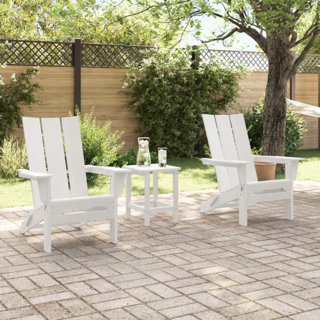 vidaXL Stoelen 2 st Adirondack 74,5x80,5x90 cm HDPE wit afbeelding3 - 1
