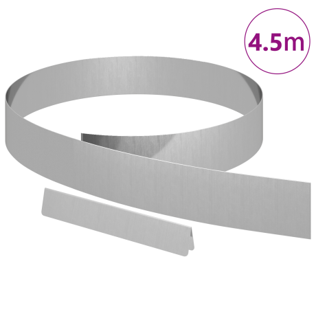 vidaXL Tuin Grasperkafwerking Zilver 450 x 10 cm Gegalvaniseerd staal afbeelding3 - 1