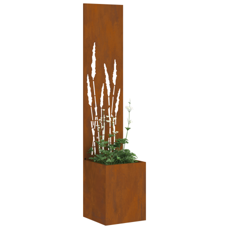 vidaXL Tuinplant met Decoratief Paneel Roestig 32 x 140 cm Cortenstaal afbeelding3 - 1