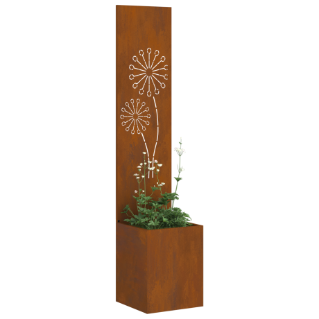 vidaXL Tuinplant met Decoratief Paneel Roestig 32 x 140 cm Cortenstaal afbeelding3 - 1