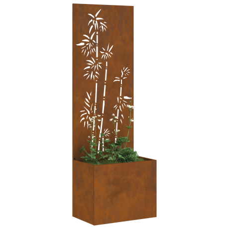 vidaXL Tuinplant met Decoratief Paneel Roestig 50 x 140 cm Cortenstaal afbeelding3 - 1