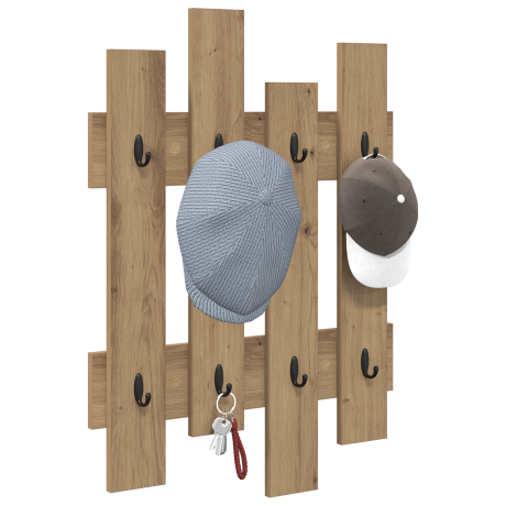 vidaXL Wandgemonteerde kapstok Ambachtelijk eiken 60 x 3 x 82 cm afbeelding3 - 1