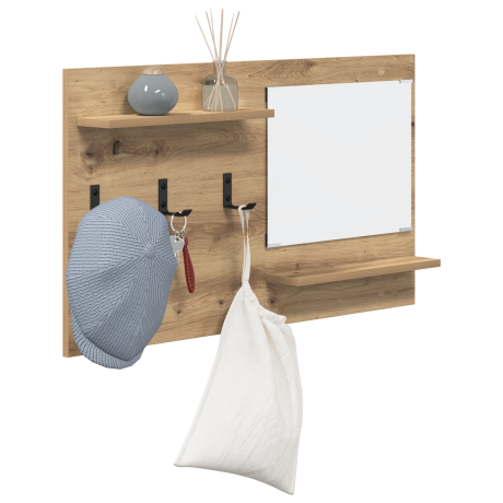 vidaXL Wandgemonteerde kapstok Ambachtelijk eiken 90 x 10 x 50 cm afbeelding3 - 1
