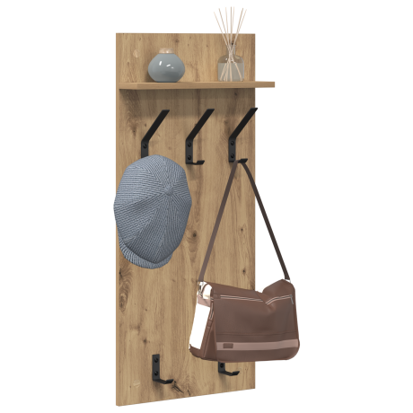 vidaXL Wandgemonteerde kapstok artisanaal eikenkleurig 90 x 40 x 10 cm afbeelding3 - 1