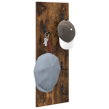 vidaXL Wandgemonteerde kapstok Gerookt eiken 30 x 1.5 x 80 cm afbeelding3 - 1