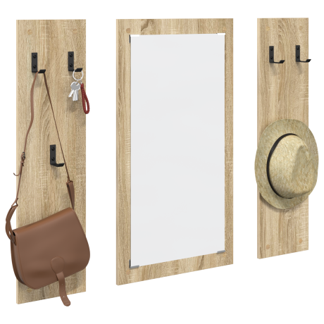 vidaXL Wandgemonteerde kapstok Sonoma eiken 96 x 1.5 x 90 cm afbeelding3 - 1