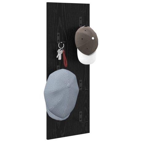 vidaXL Wandgemonteerde kapstok Zwart eiken 30 x 1.5 x 80 cm afbeelding3 - 1