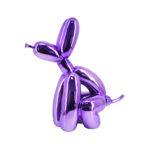 Richmond Decoratie 'Dog' 36cm hoog, kleur Paars