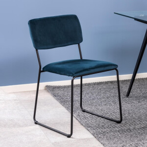 Bendt Eetkamerstoel 'Tammi' Velvet, kleur Navy Blue