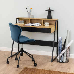 Bendt Bureau 'Zephyr' Eiken en metaal, 100 x 50cm