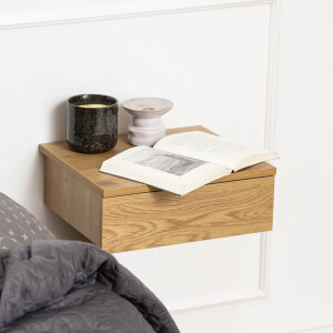 Bendt Hangend Nachtkastje 'Grete' Met 1 lade, kleur Naturel
