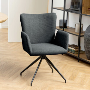 Bendt Draaibare Eetkamerstoel 'Idun' kleur Donkergrijs