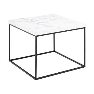 Bendt Salontafel 'Maresa' Marmerlook, 60 x 60cm, kleur Wit
