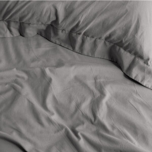 Topper Hoeslaken Satijn - Grijs - 90 x 220 cm - 160x220 cm - Grijs - Primaviera Deluxe - Dekbed-Discounter.nl
