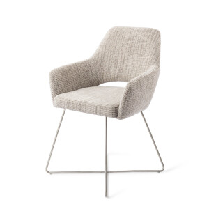Jesper Home Eetkamerstoel 'Yanai' Cross Steel, kleur Caramel Grid